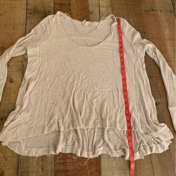 FP We the free womens oversized long sleeve peplum cream top -S - Picture 3 of 10